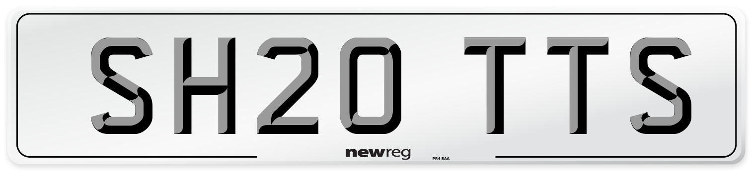 SH20 TTS Number Plate from New Reg